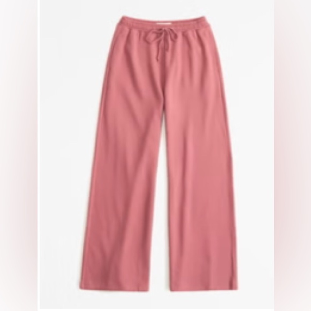 Abercrombie Lounge Wide Leg Sweatpants, Dark Pink, Medium
